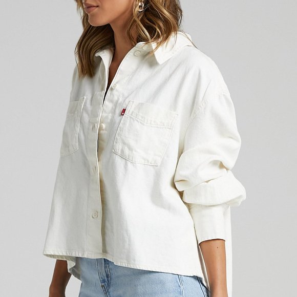 LEVI'S - ZOEY PLEAT UTILITY JACKET IN ECRU - Picture 1 of 9